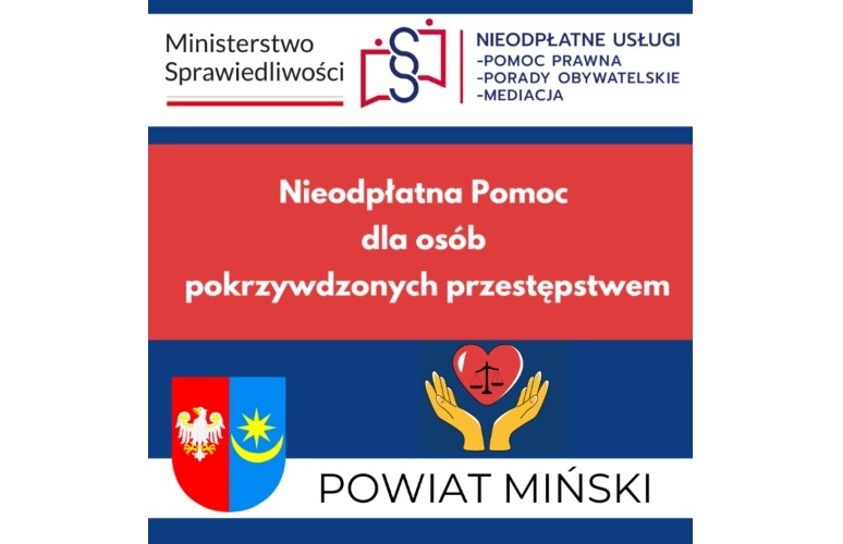 Nieodpłatne porady prawne i obywatelskie dla osób pokrzywdzonych przestępstwem